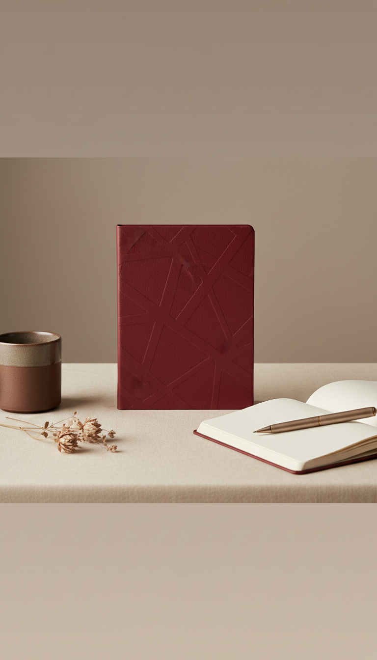 Couples workbook in deep crimson